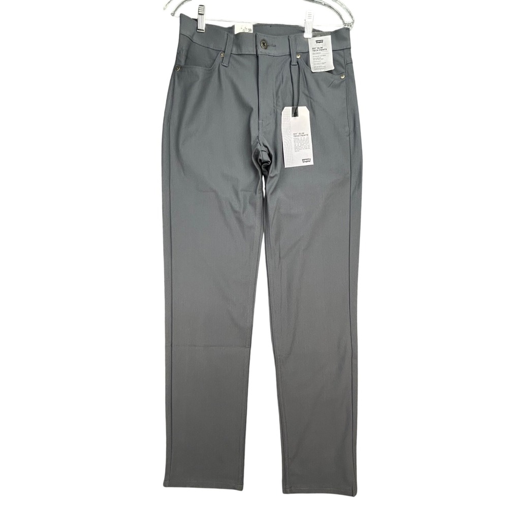 Levis 511 Slim Tech Pants Mens 30x32 Gray High Stretch Cooling UPF 50 A9213-0013